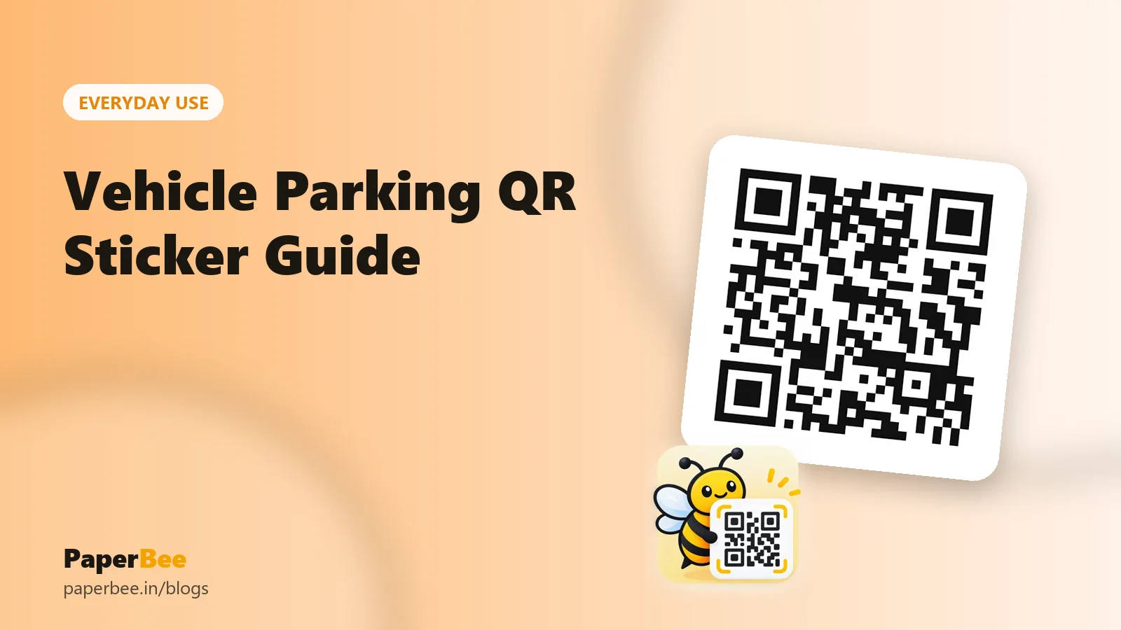 A black and white QR code with the title Vehicle Parking QR Sticker Guide